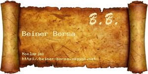 Beiner Borsa névjegykártya